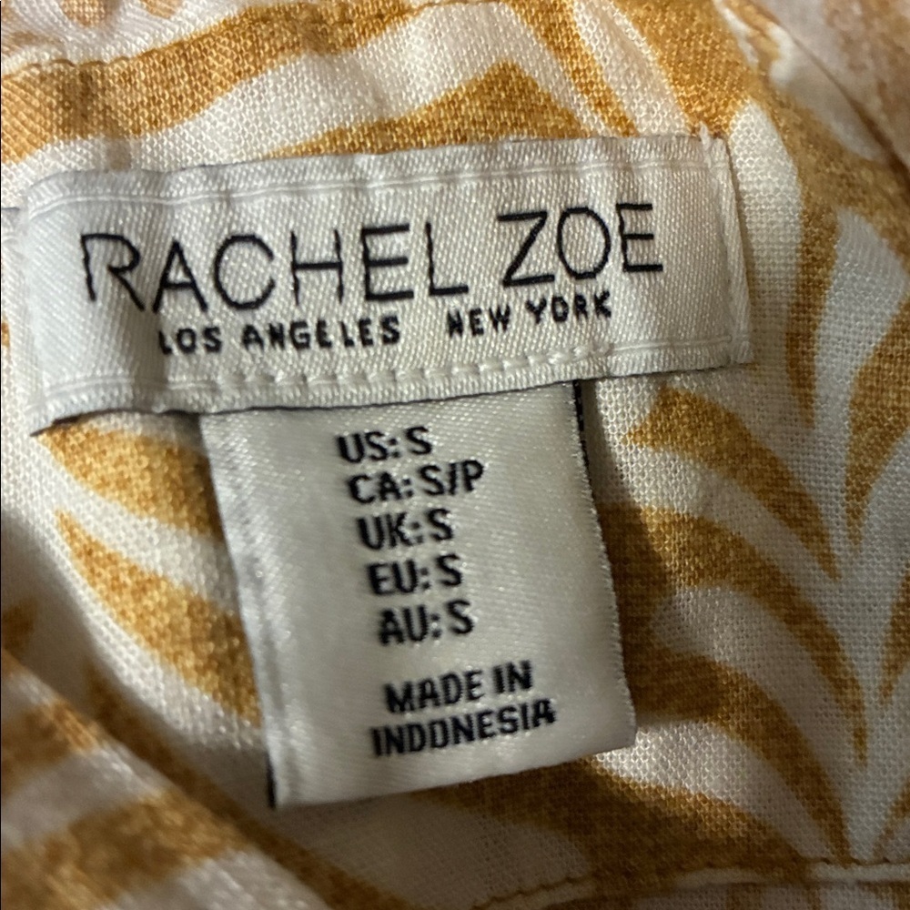 Rachel Zoe Cream and Mustard Leaf-Print Maxi Dress - Picture 3 of 7